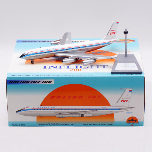 Inflight 1:200 合金飞机模型 波音原厂 B707-100 N708PA 抛光