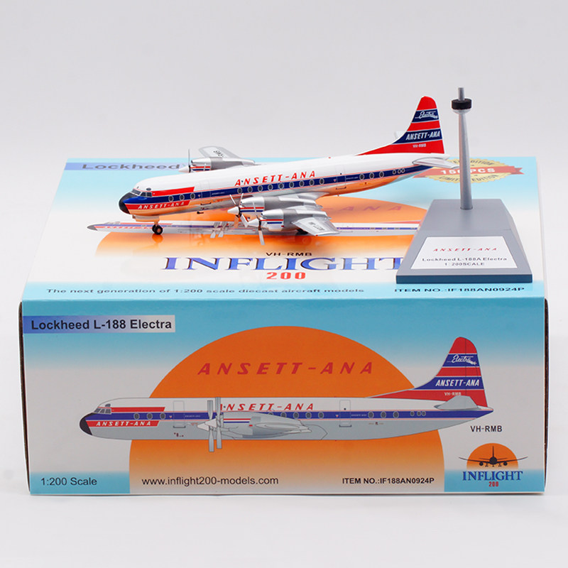 Inflight 1:200 飞机模型 合金 安捷航空 洛克希德 L-188 VH-RMB