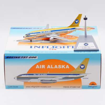 Inflight 1:200 飞机模型合金 阿拉斯加航空B737-200 N492WC 抛光