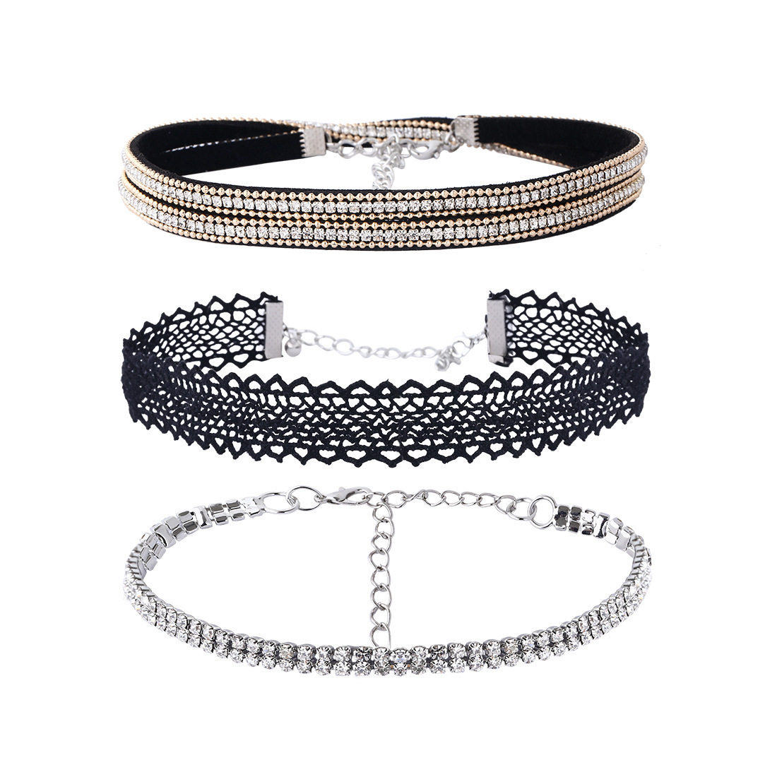 preferential fashion Jewelry Europe and America Gothic Necklace clavicle sexy choker A collar for a horse combination Three suit Necklacein the Accessories/Fashion Jewelry, Necklace  category - from Buy2taobao.com to provide professional Taobao agent buy service