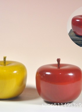 实木红色木苹果工艺品摆件仿血檀红檀木苹果圣诞节平安夜礼品礼物
