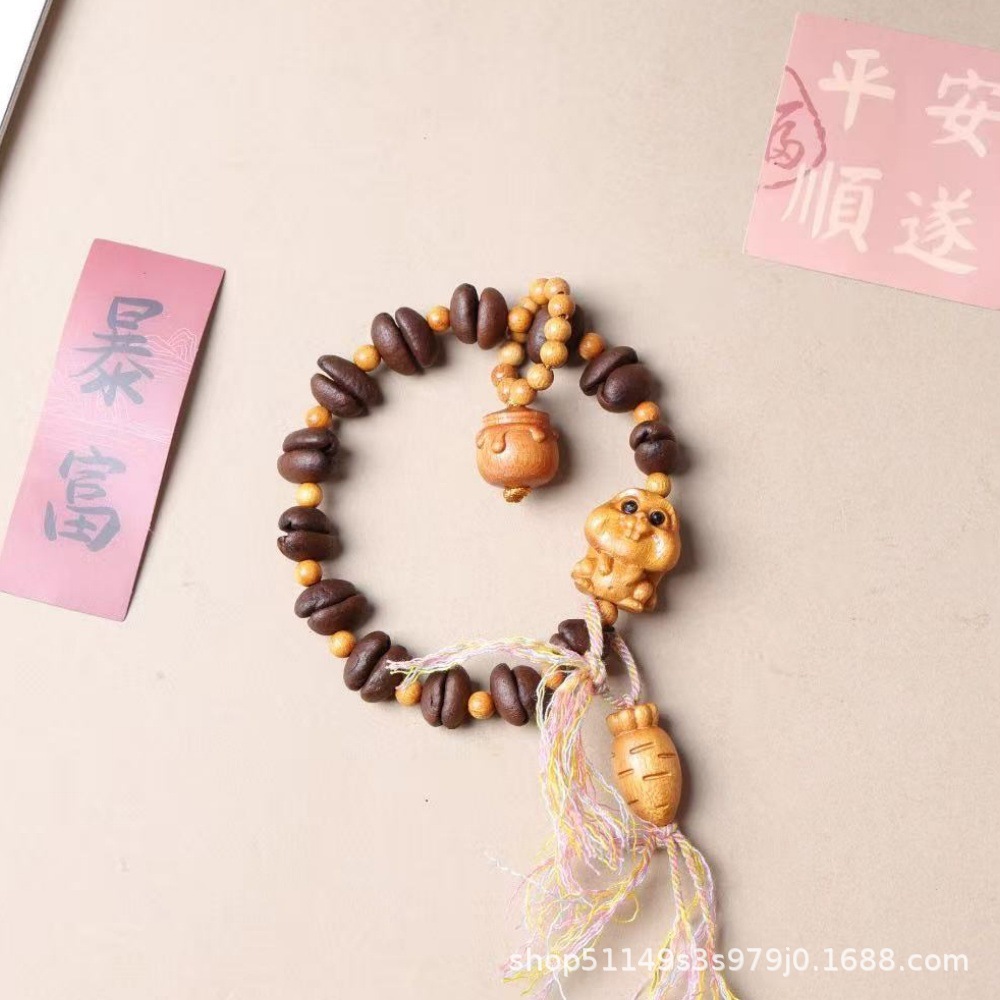 艺蜜罐土拨鼠科咖啡豆手串饰品