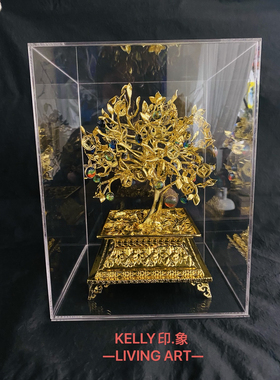 立体金属发财树生命树摆件玄关办公室前台装饰品摇钱树雕塑摆件