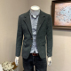修身 男士 通勤上班西服外套青年单西 英伦复古商务绅士西装 春秋季