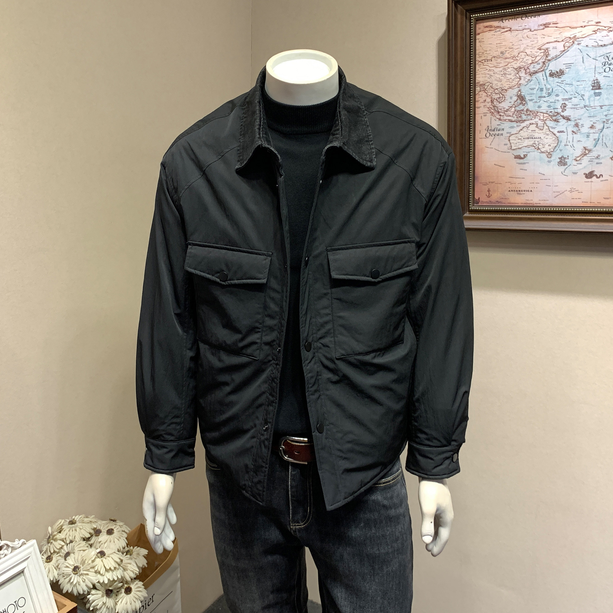 日系复古休闲牛仔翻领90白鸭绒羽绒服男士冬季新款保暖工装外套潮,男装,羽绒服,淘宝优惠券,粉丝福利购,淘宝优惠卷