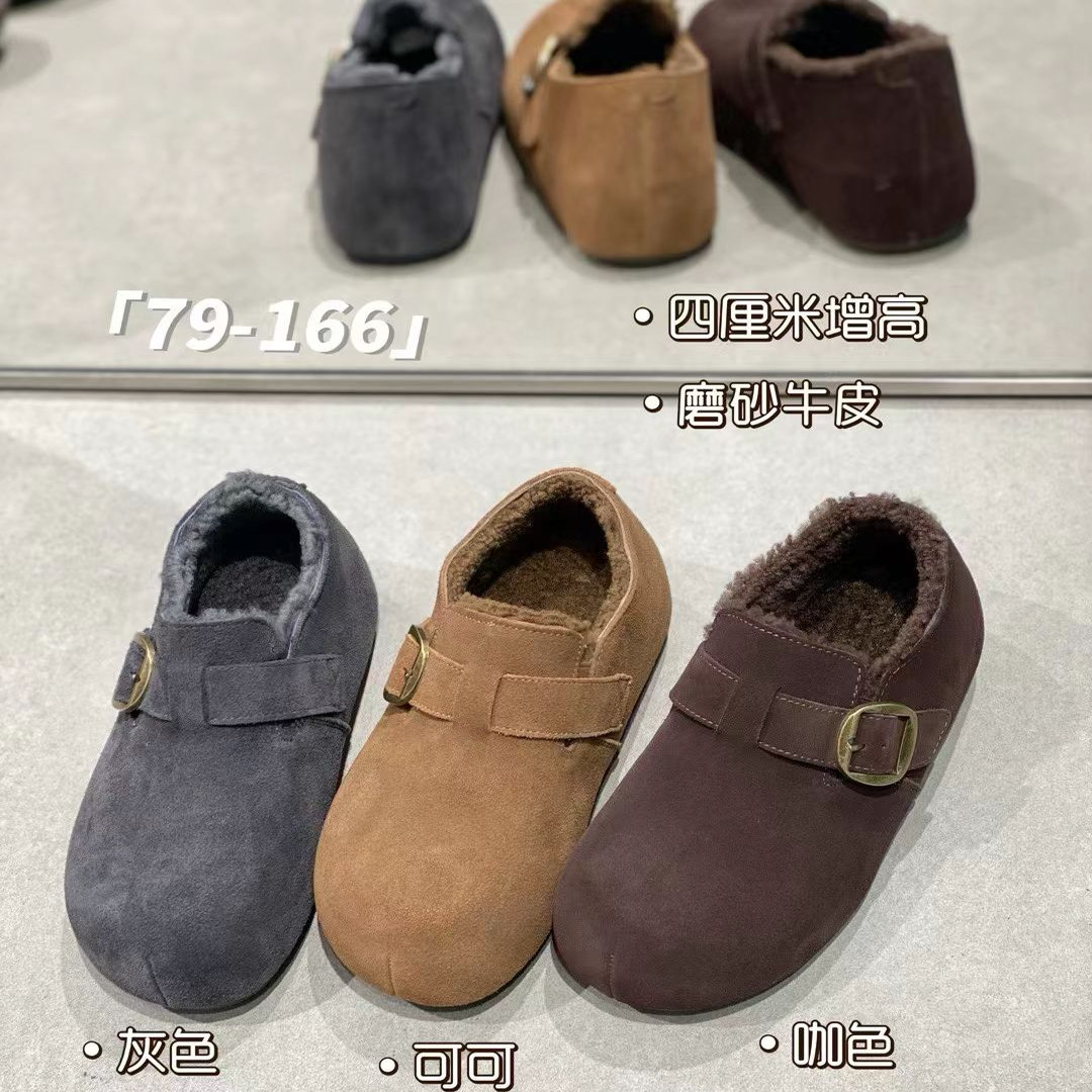 加绒勃肯鞋女内增高保暖懒人鞋