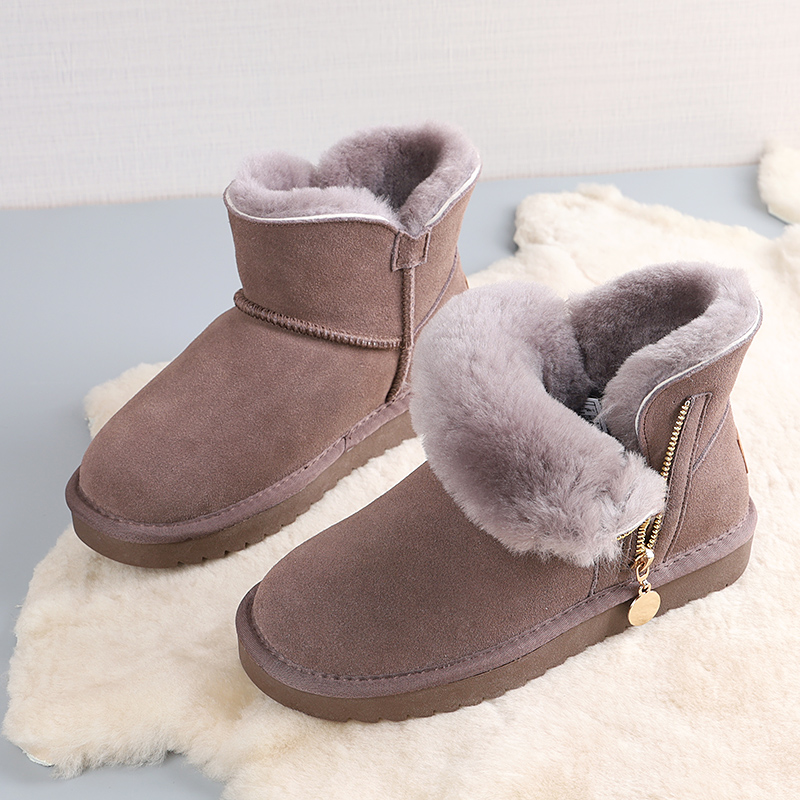 皮毛一体雪地靴加厚保暖棉鞋