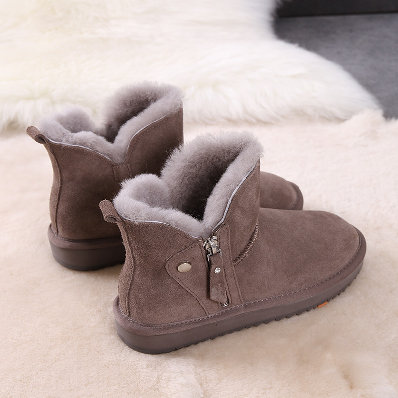侧拉链雪地靴女新款短筒加绒加厚平底防滑冬季保暖棉鞋短靴,女鞋,时尚雪地靴,淘宝优惠券,粉丝福利购,淘宝优惠卷
