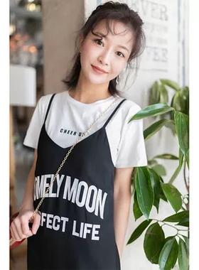 朵以彩色活力字母时尚吊带连衣裙夏装（不含内搭)34dx830163原299