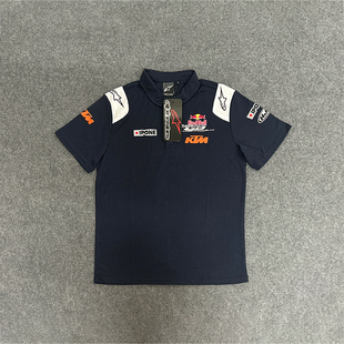 适用KTM刺绣夏季 MotoGP厂队服摩托机车 短袖 T恤红牛a星骑行Polo衫