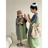 山系连衣裙母女装 韩国亲子装 拼接休闲户外家庭装 个性 高定2025夏季