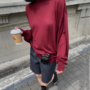 超好看羊毛衫 女2026新款 宽松慵懒松弛感上衣 春秋薄款 半高领针织衫