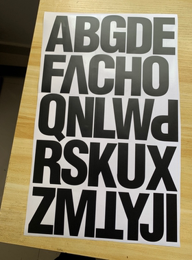 高8CM大小写字母贴镂空防水金银彩色分类编号随意自粘贴纸PVC定制