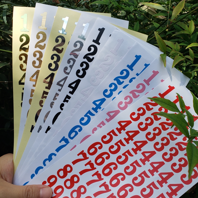 热销18mm标记贴防水金蓝色数字