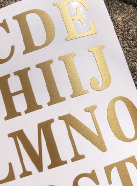 高18MM字母彩色镂空金银色贴画防水自粘手账益智游戏分类日记定制