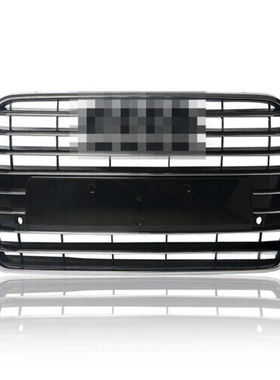 适用于奥迪A6 C7 2018运动款中网亮光哑光磨沙黑灰色格栅原孔匹配