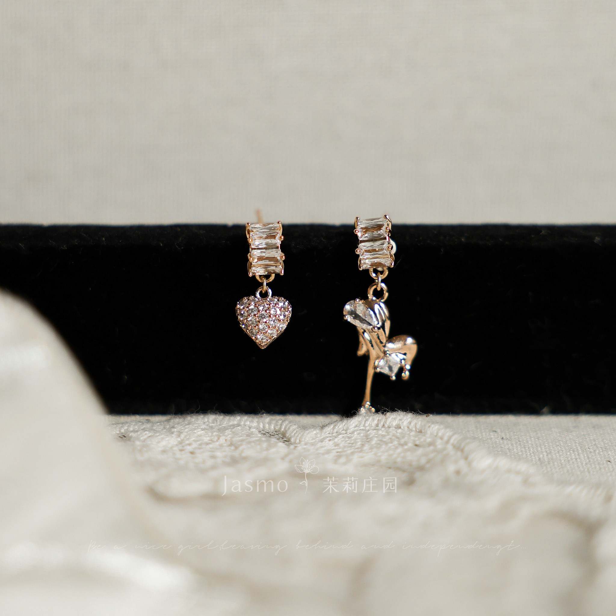 Jasmo不对称爱心耳环女气质耳坠网红精致百搭耳夹耳钉银针耳饰女,饰品/流行首饰/时尚饰品新,耳环,淘宝优惠券,粉丝福利购,淘宝优惠卷