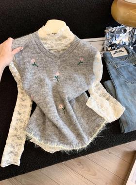 秋季新款韩系马甲慵懒风针织衫女宽松显瘦百搭上衣52934