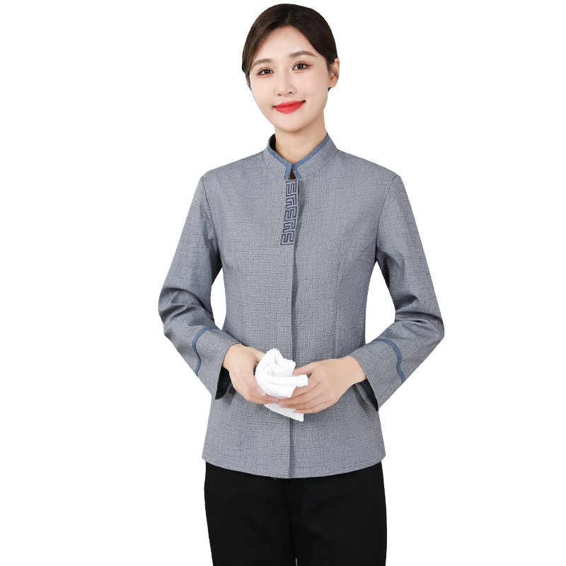 保洁工作服长袖秋冬装女酒店宾馆客房服务员清洁工阿姨物业PA套装