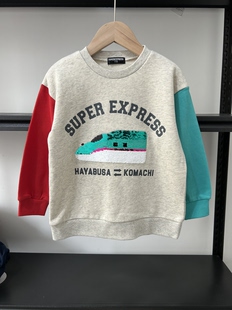 日单*新干线纯棉亮片卫衣男童女童上衣多美卡110