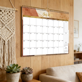 2027年跨境英文版 饰打卡计划表创意欧美日历定制 挂历办公室墙面装