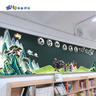 浪浪山小妖怪国风环创题墙黑板报新学期教室布置装饰KT板立体墙贴