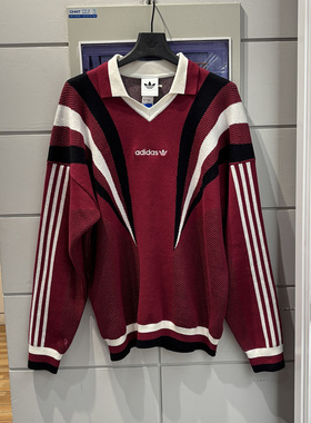 三叶草男子休闲纯棉针织运动宽松套头毛衣KW2017 2018 2019