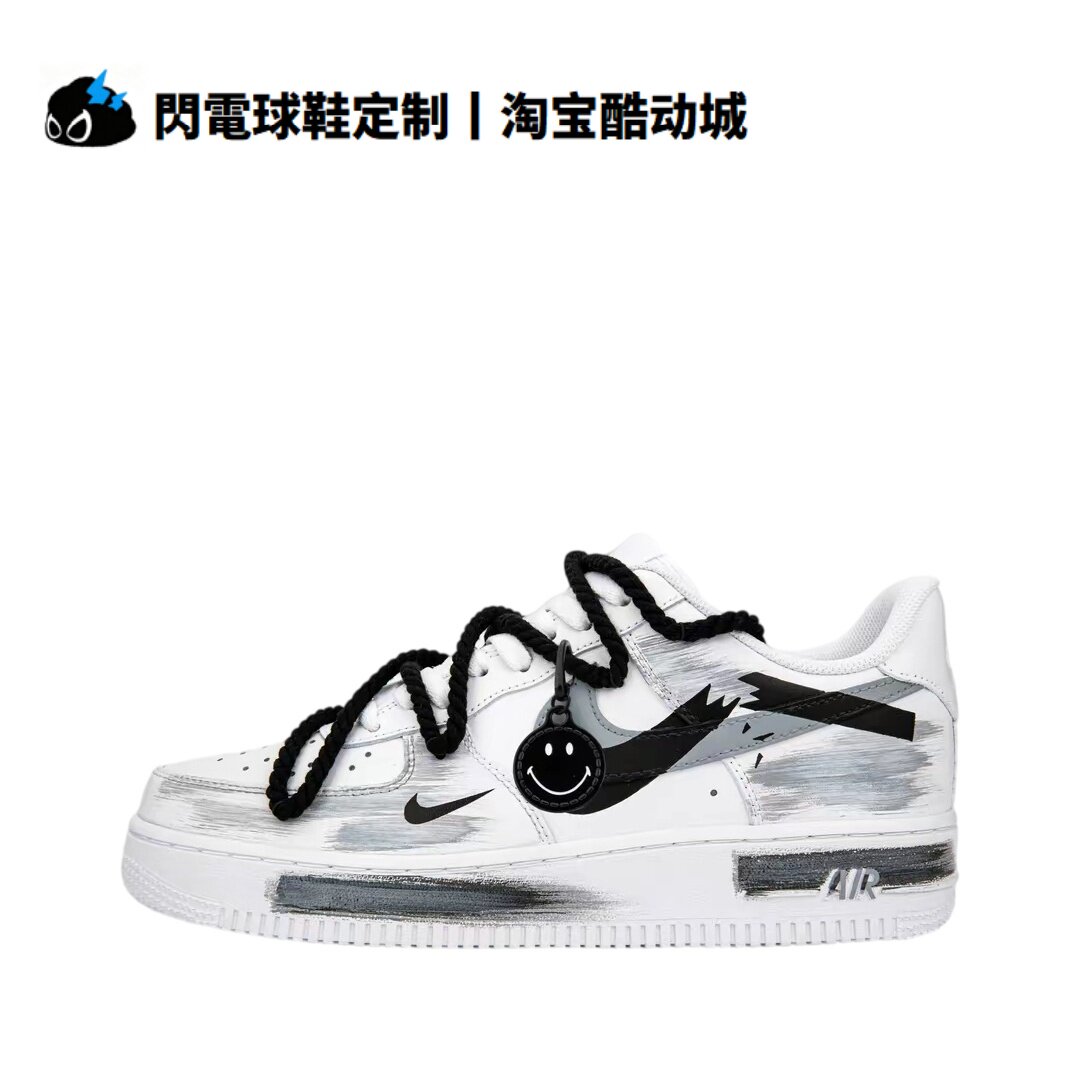 球鞋定制 Nike Air Force1 断裂钩子 经典复古 潮流 低帮男女板鞋