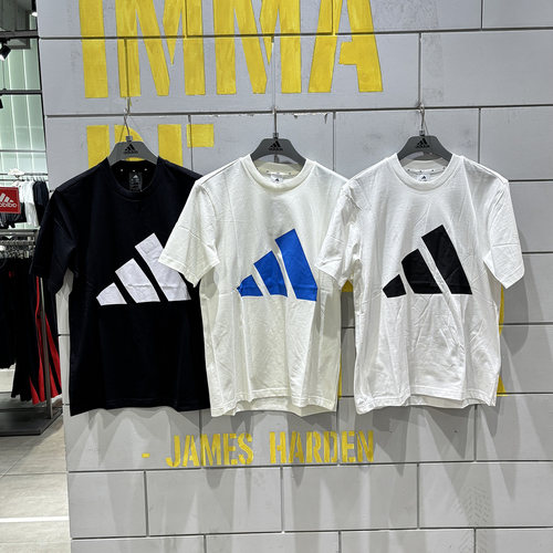 阿迪达斯超大logo男子纯棉短袖T恤JE8943 8945 KC0920