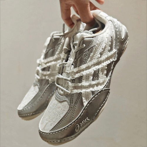 代购Empty Behavior x ASICS Hypersync联名跑步鞋褶皱时尚拼接