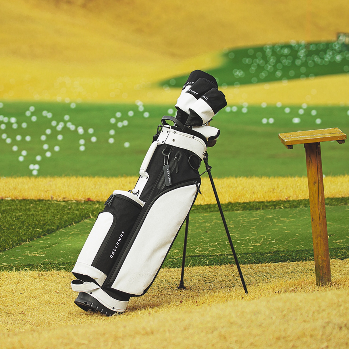 代购Callaway Compact Stand 24 JM DC高尔夫球包简洁黑白休闲包