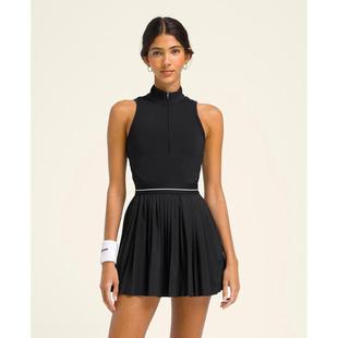 代购 高领百褶裙摆 Wilson女士网球裙速干透气排汗轻盈黑色无袖