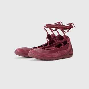 代购ECCO BIOM LITE经典芭蕾舞女士绑带浅口平底鞋皮革舒适防滑