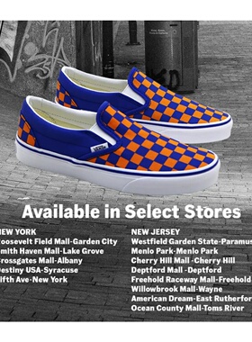 代购VANS Slip-On经典款滑板鞋耐磨低帮系带日常休闲街头蓝橙色