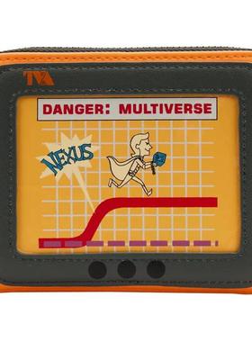 代购Loungefly女士钱包收纳卡位便携储物防滑设计多卡槽橙色边框