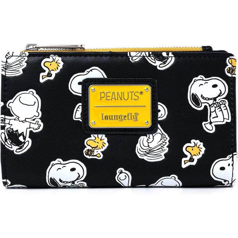 代购Loungefly女士钱包多卡位带身份证窗口硬币袋双折设计黑色