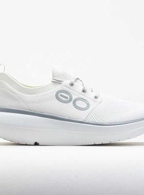 代购Oofos女士徒步鞋缓震透气减压白色网面材质轻质闭合鞋头