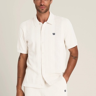 代购Wilson Lafayette Pique Button Up Polo网球短袖透气排汗T恤