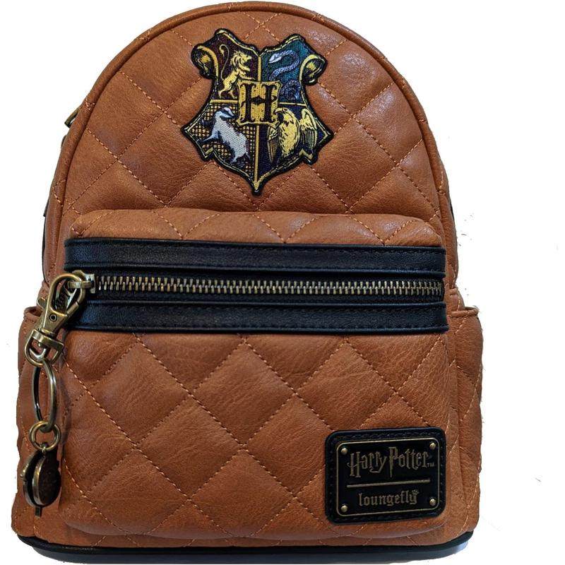 代购Loungefly双肩包中性便携时尚实用精美格纹图案徽章装饰金属