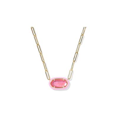 代购Kendra Scott女士项链时尚优雅精致百搭粉色珐琅金色链条