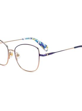 代购kate spade女士眼镜框金属全框蝴蝶形蓝色日常通勤眼镜架