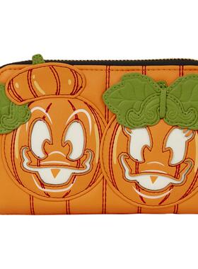 代购Loungefly男女钱包带卡槽带身份证位暗光发光多卡位收纳橙色