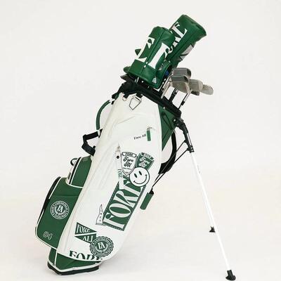 代购Fore All  University大学校队白绿色复古高尔夫球杆包新款