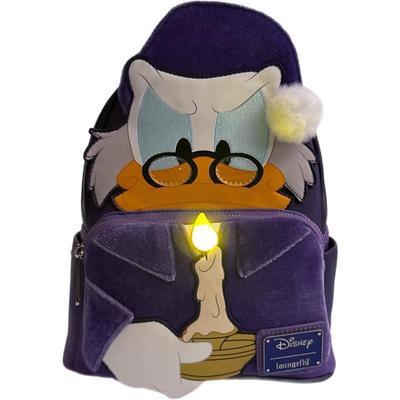 代购Loungefly男女迪士尼双肩包LED灯饰多层拼接设计侧边口袋