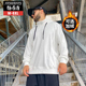 纺布者潮牌大码 男装 春秋连帽卫衣男胖子加肥加大宽松休闲套头上衣