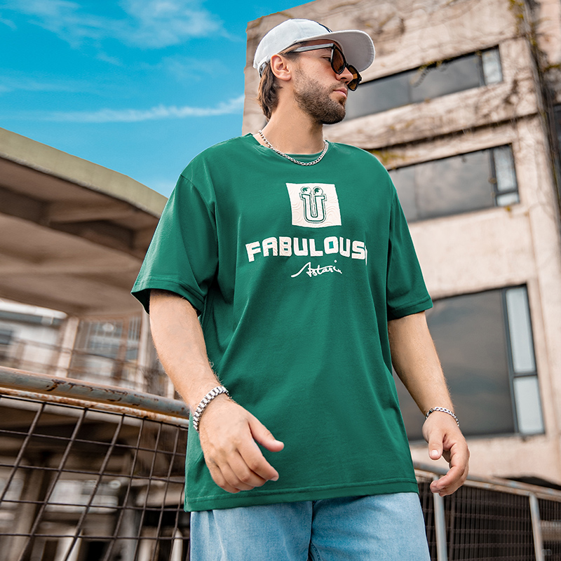 纺布者潮牌时尚百搭印花宽松T恤