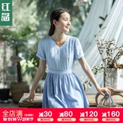 Red Nian Womens Summer 2019 Thời trang mới V-cổ Eo Slim Slim Casual Nhỏ tươi đầm - váy đầm