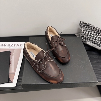 保暖~复古做旧老钱风小皮鞋