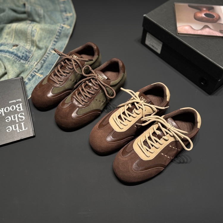 内增高拼色时尚休闲德训鞋