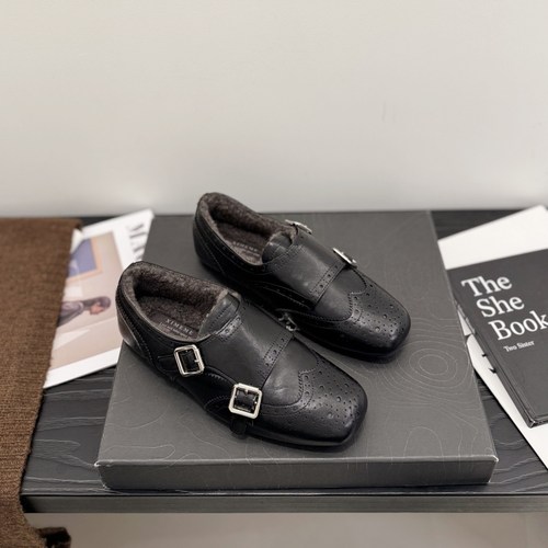 保暖~加绒布洛克深口单鞋